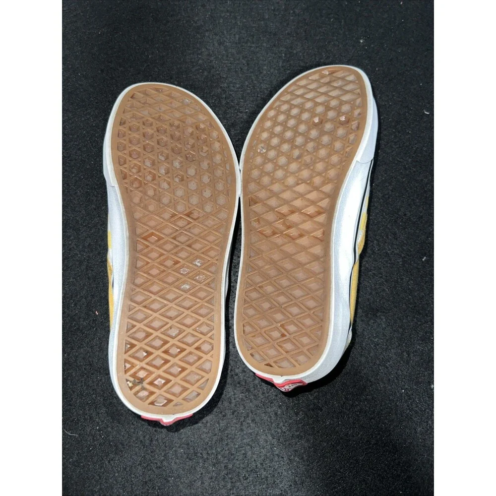 VANS Yellow Checkerboard Slip On Sneakers Unisex Skate Shoe Mens 4 Women’s 5.5